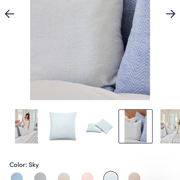 NWT ChappyWrap Pillow Cover Set, 20x20 in Bayside Herringbone Sky - Picture 4 of 5